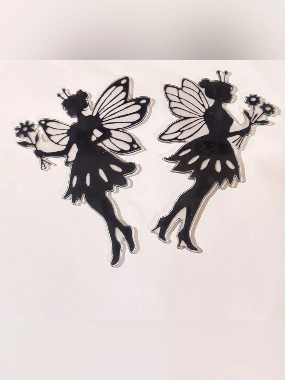 NWT Black Fairy Silhouette Wall Decoration- Set of 2-Acrylic
